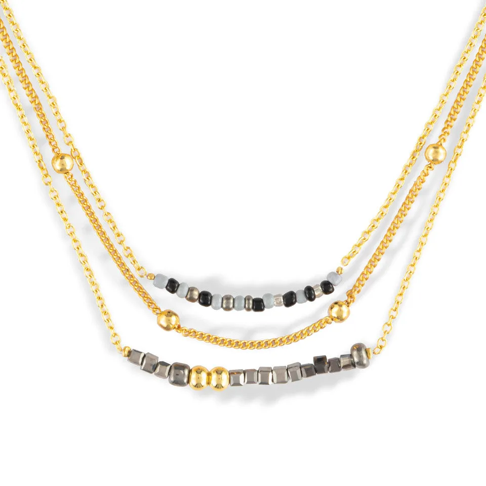 Demdaco Sharing Kindness Necklace Set of 3 - Sand Gold