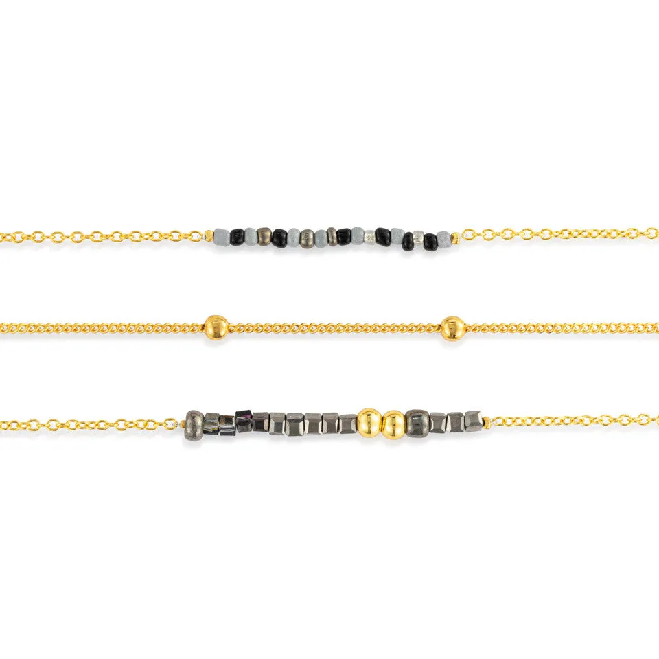 Demdaco Sharing Kindness Necklace Set of 3 - Sand Gold