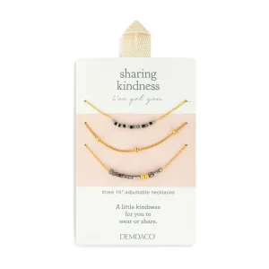 Demdaco Sharing Kindness Necklace Set of 3 - Sand Gold