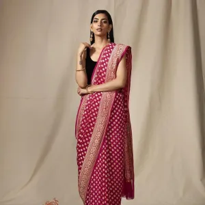 Designer Rani Pink Khaddi Georgette Saree online