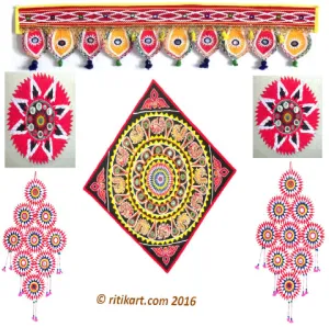 Diwali Combo Offer Pipili Chandua with Door Jhalars, Stars