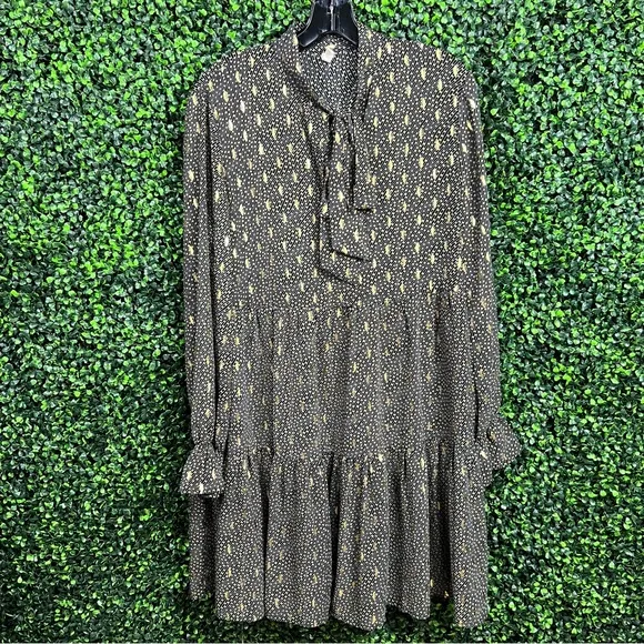 ELAN | Metallic Accent Tiered Dress
