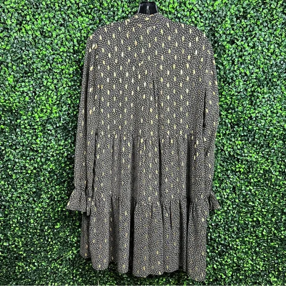 ELAN | Metallic Accent Tiered Dress