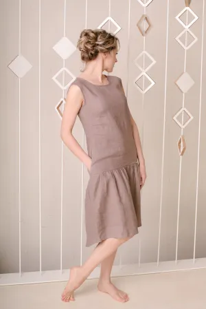 Elegant Sleeveless Tank Linen Dress