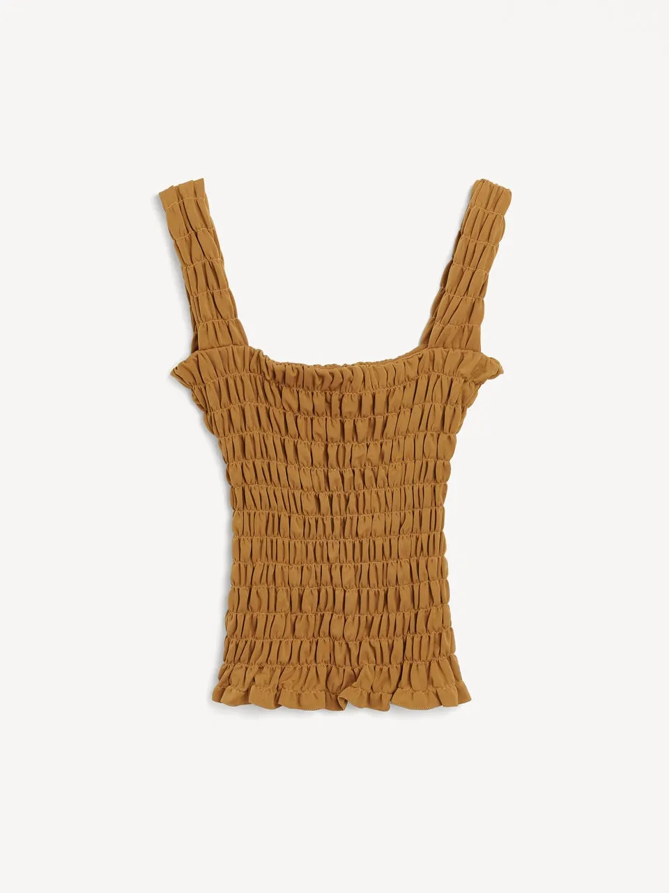 Elnaz Shirred Top Tobacco Brown