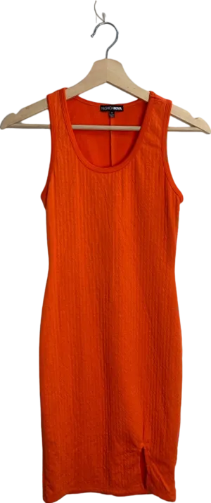 Fashion Nova Orange Ribbed Bodycon Dress S