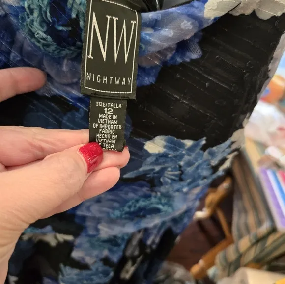 Floral One-Shoulder Dress, NWOT, size 12, Night way