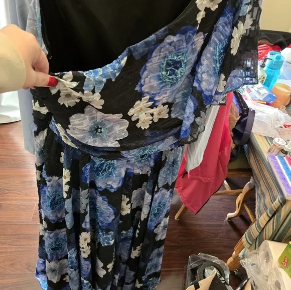 Floral One-Shoulder Dress, NWOT, size 12, Night way