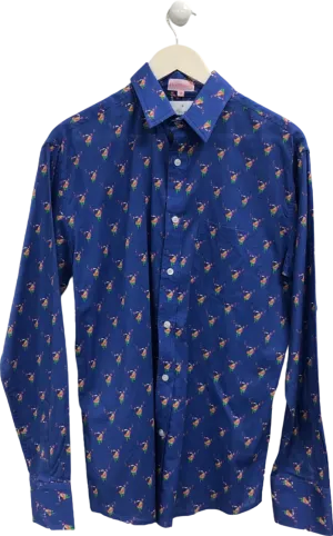 Frangipani Blue Patterned Shirt UK M