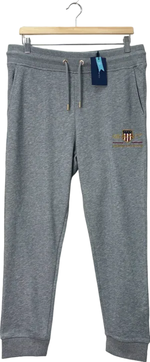 GANT Grey Melange Archive Shield Sweatpants UK M
