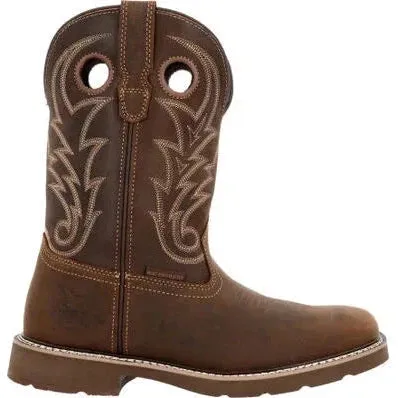 Georgia Men's Core 37 11" Soft Toe WP Western Work Boot -Brown- GB00691