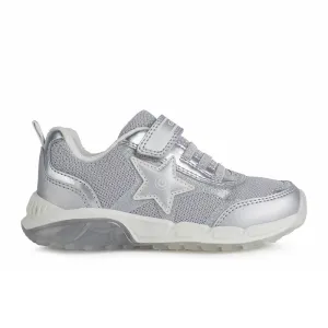 Geox J Spaziale Girl Silver Trainers