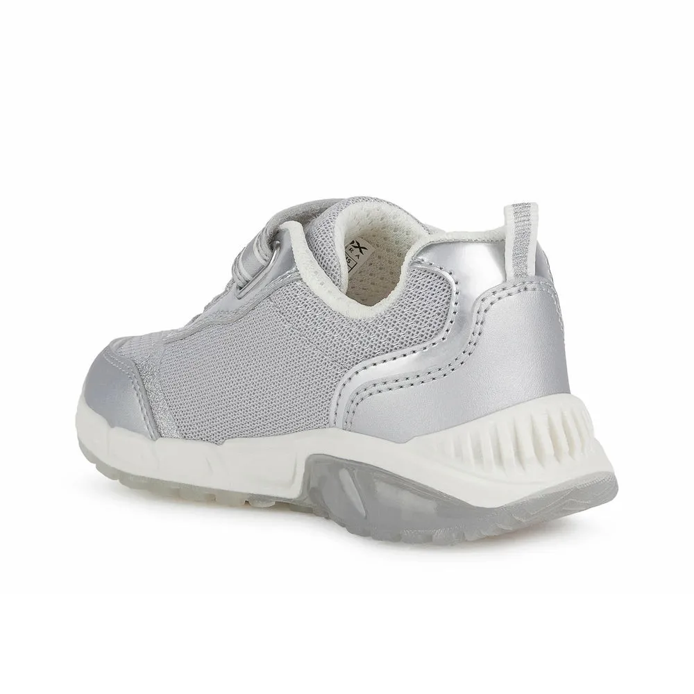 Geox J Spaziale Girl Silver Trainers