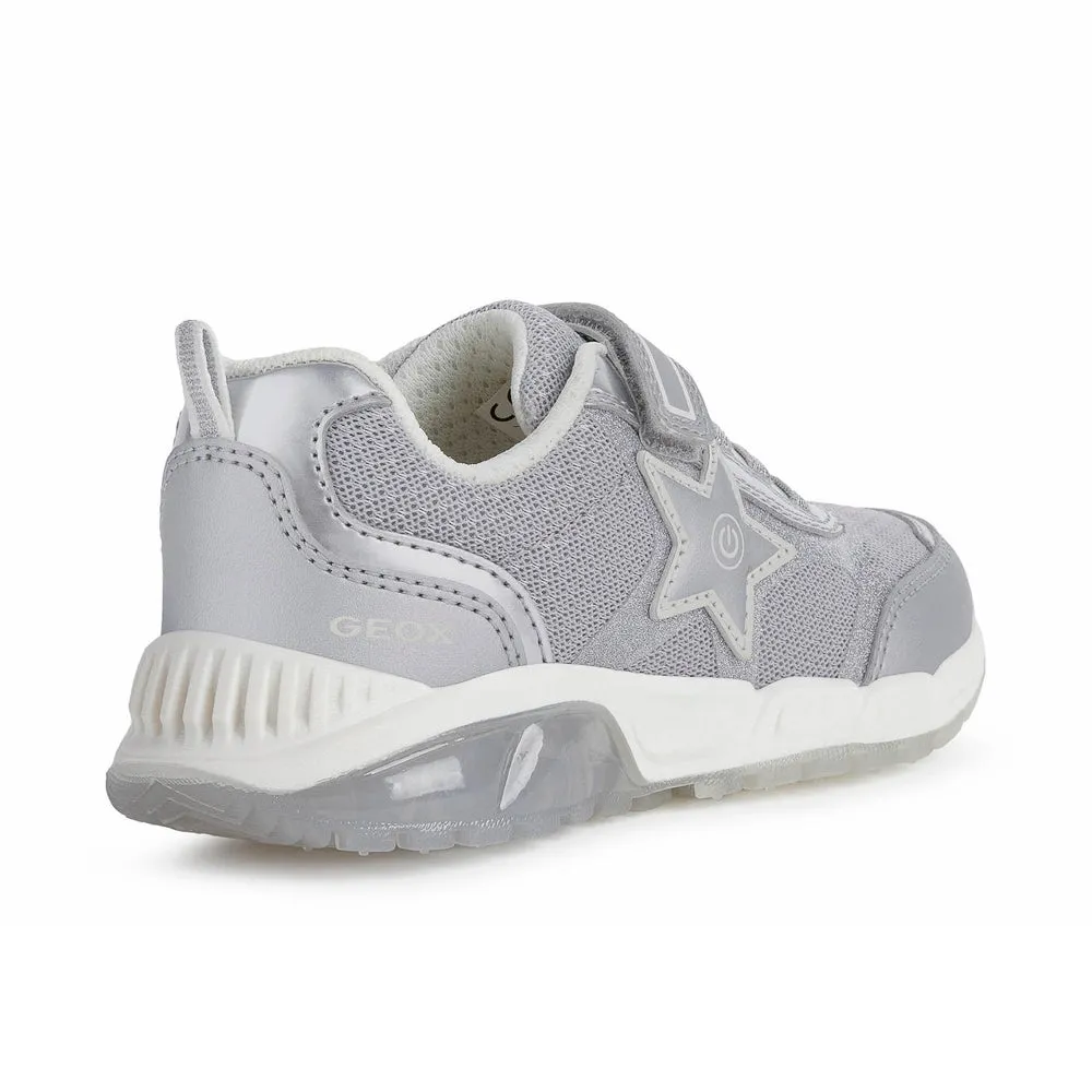 Geox J Spaziale Girl Silver Trainers