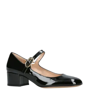 Gianvito Rossi Black Ribbon Patent Leather Mary Jane Court Shoes EU 39 UK 6