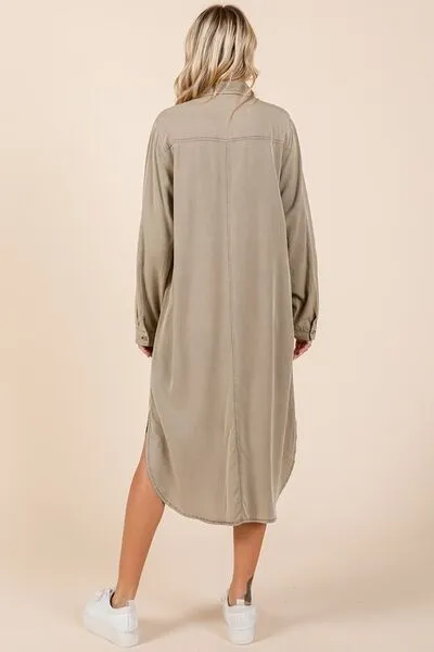 Hazel Blues® |  Mittoshop Button Down Long Sleeve Shirt Dress