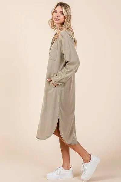 Hazel Blues® |  Mittoshop Button Down Long Sleeve Shirt Dress