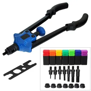 HEAVY DUTY HAND RIVETER NUT RIVET REPAIR TOOL RIVNUT GUN NUTSERT M3-M12 MANDRELS