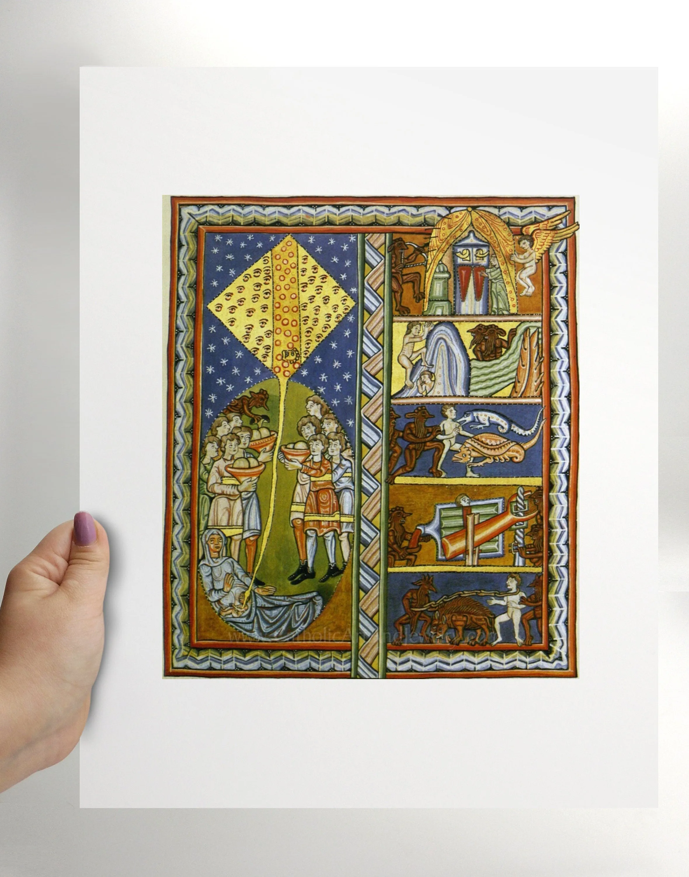 Hildegard of Bingen – "Embodiment of Soul" – Catholic Art Print – Mystic Visions – Archival Quality – Catholic Gift