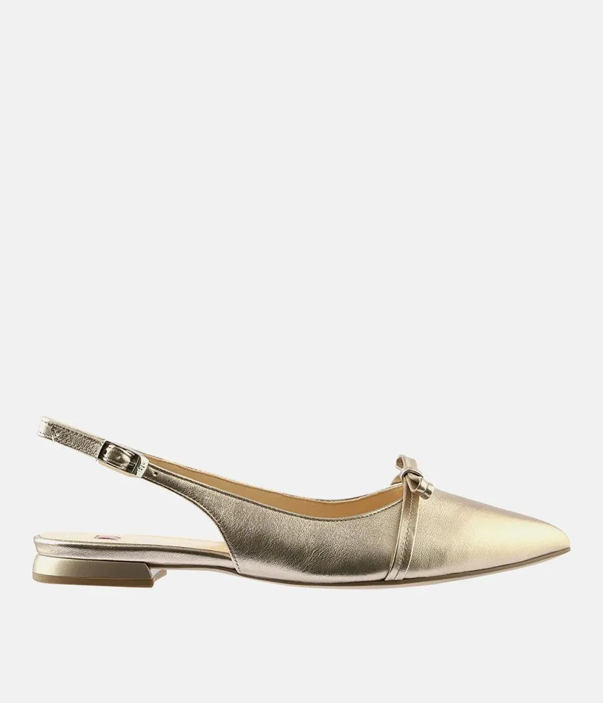 Hogl Luxurious Metallic Gold Slingbacks