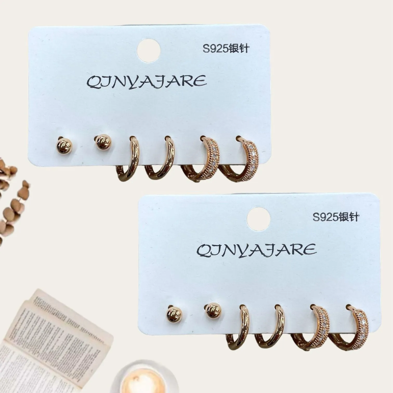 Hoop and Stud Earring Set