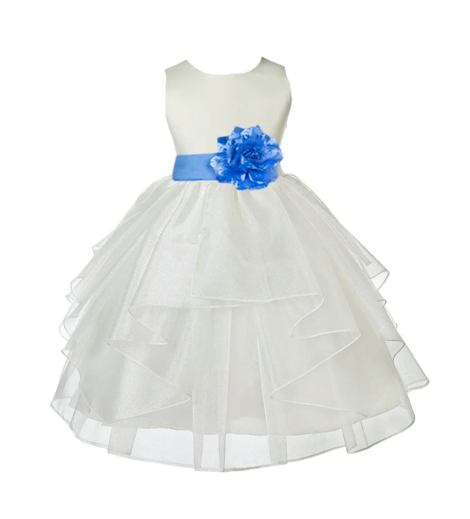 Ivory Shimmering Organza Flower Girl Dress Wedding Junior Bridesmaid Pageant Special Events 4613S(5)