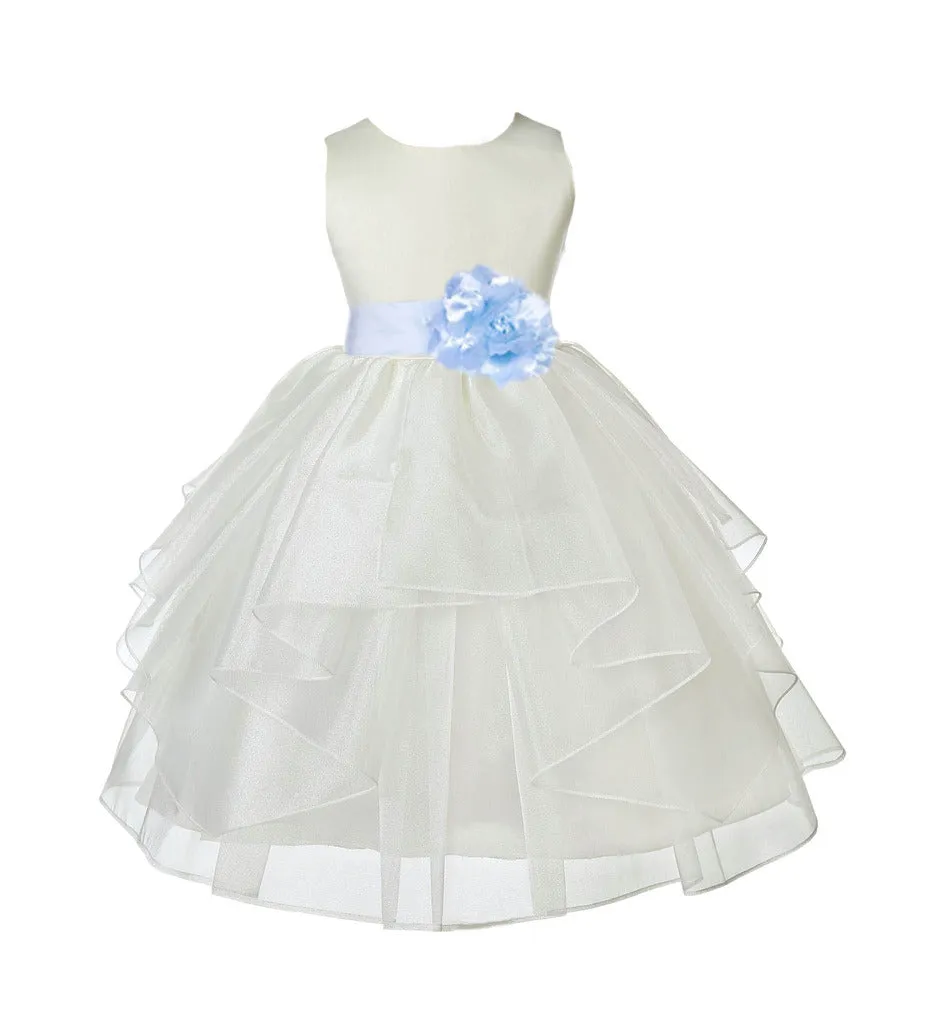 Ivory Shimmering Organza Flower Girl Dress Wedding Junior Bridesmaid Pageant Special Events 4613S(5)