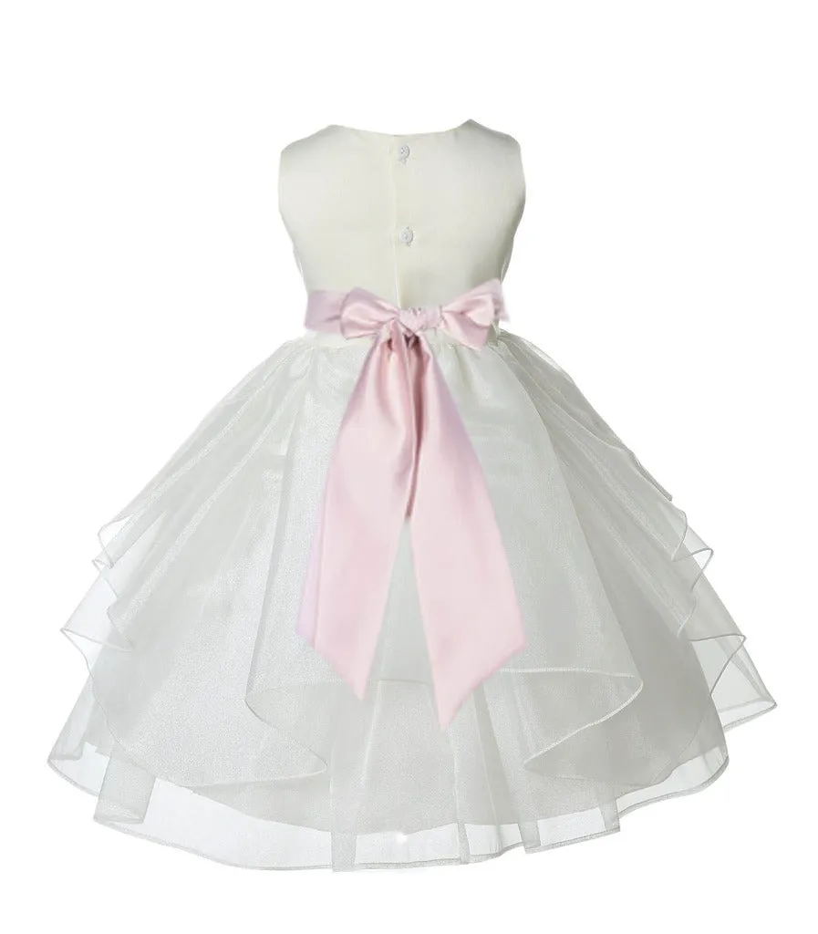 Ivory Shimmering Organza Flower Girl Dress Wedding Junior Bridesmaid Pageant Special Events 4613S(5)