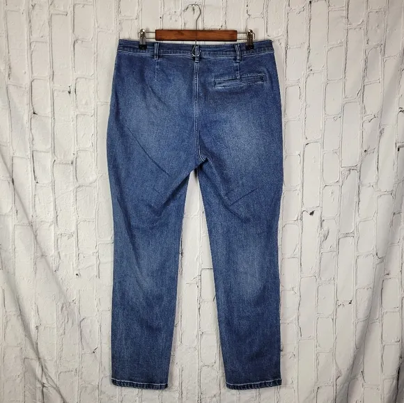 J. McLaughlin Yara Medium Indigo Blue Straight Tapered Leg Jeans