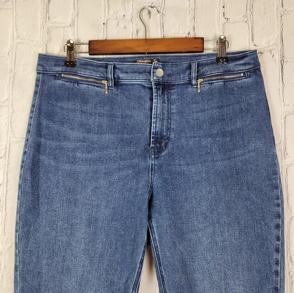 J. McLaughlin Yara Medium Indigo Blue Straight Tapered Leg Jeans