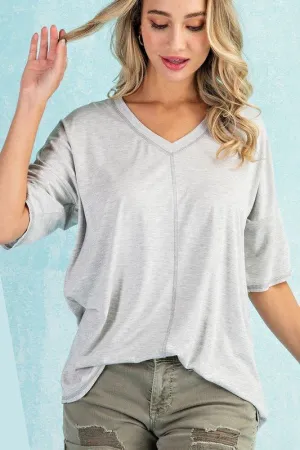 JERSEY V NECK TOP