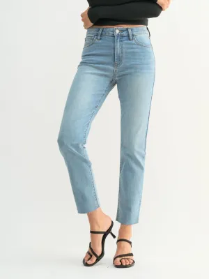 Just Black Light Denim Slim Straight Ankle Scissor Cut