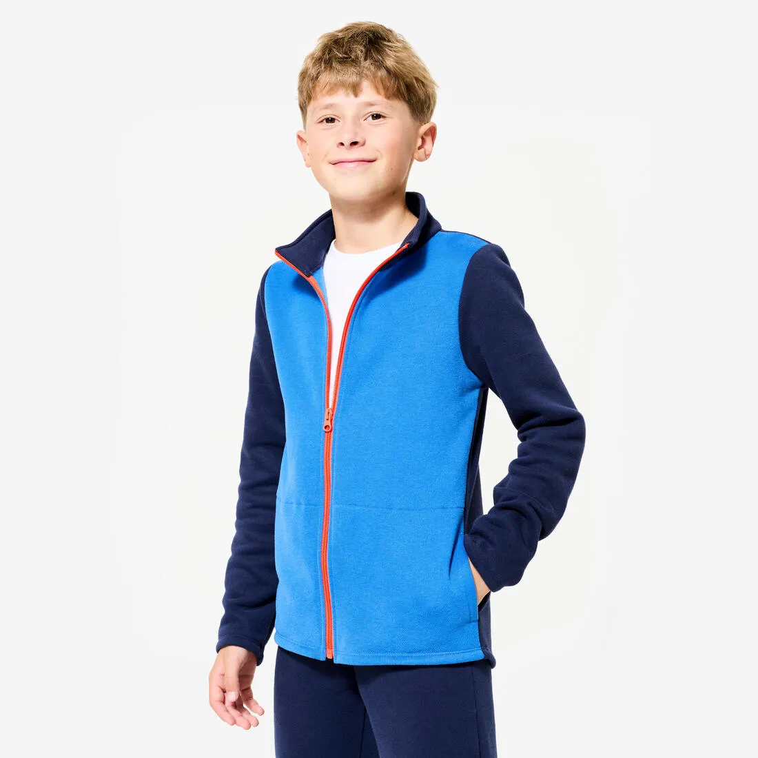 Kids' Warm Zip-Up Tracksuit Warmy - Blue