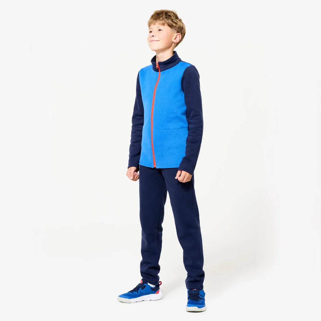 Kids' Warm Zip-Up Tracksuit Warmy - Blue