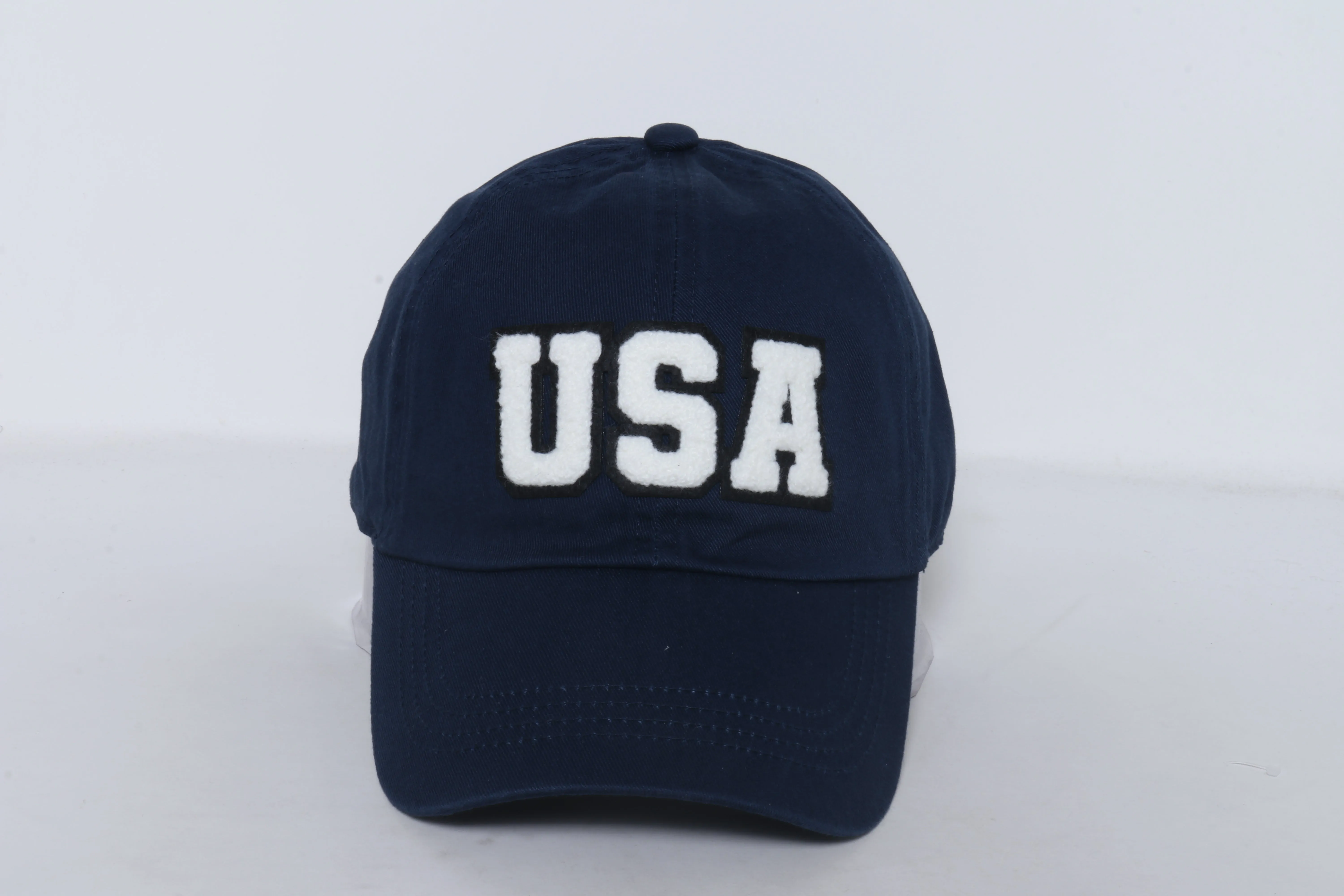 LCAP3442 - USA WHITE CHENILLE PATCH BASEBALL CAP