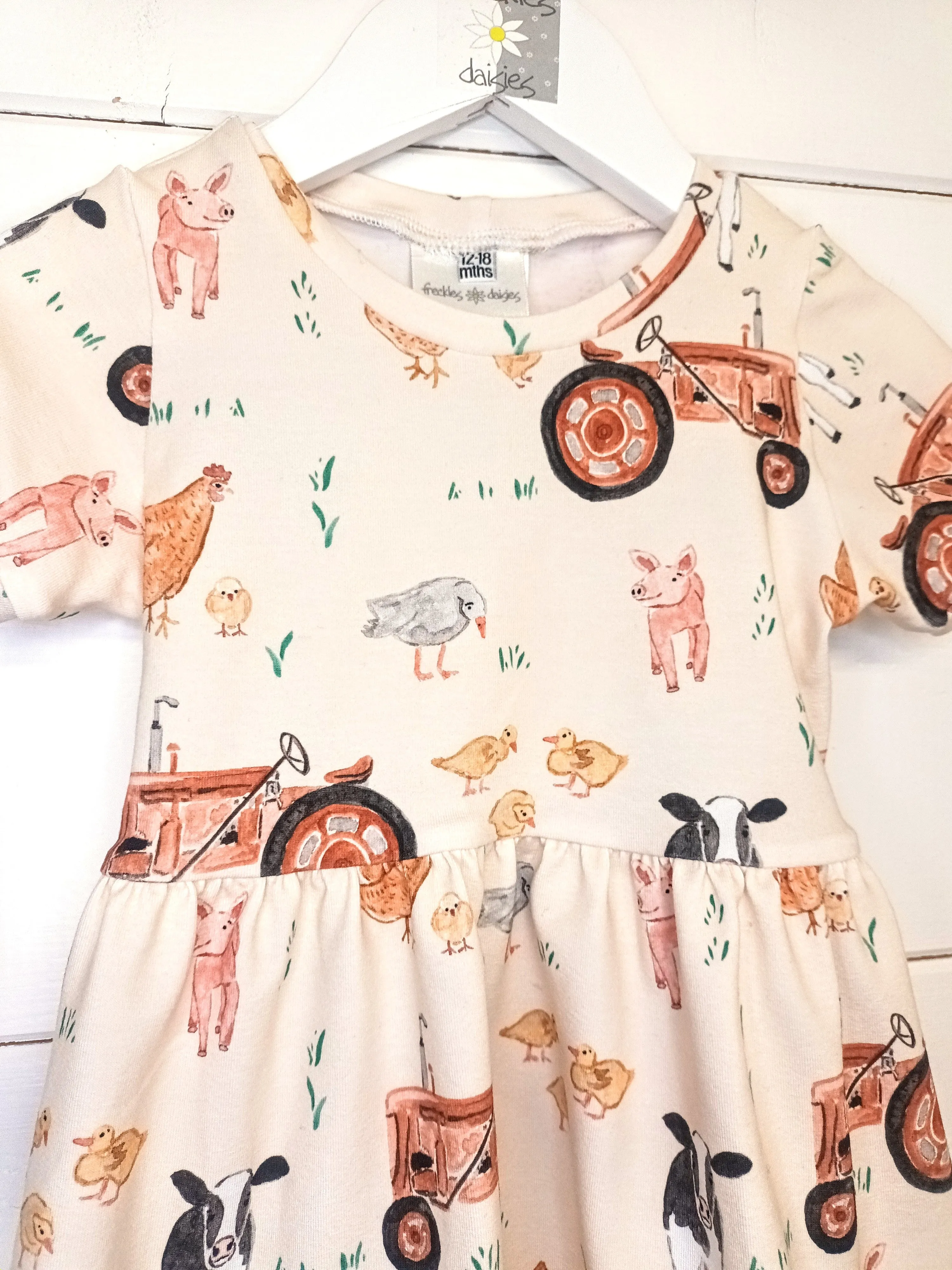 Little Farm Twirl Dress, Cap Sleeve