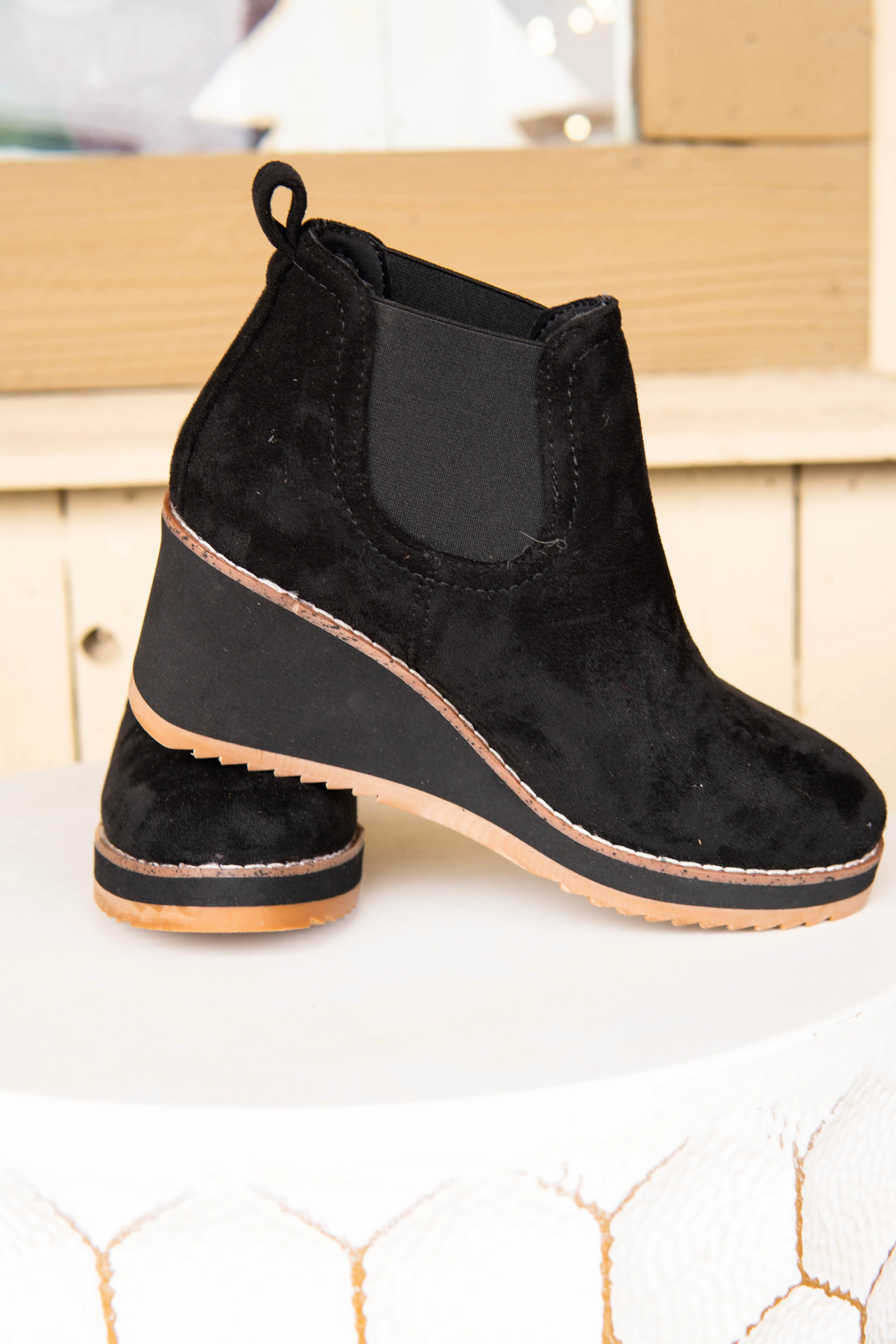 Love you a Latte Black Faux Suede