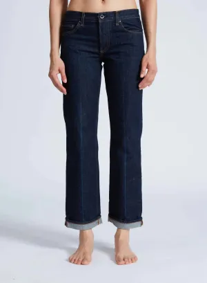 Low Rise Straight Leg Jeans In Baby Cuff