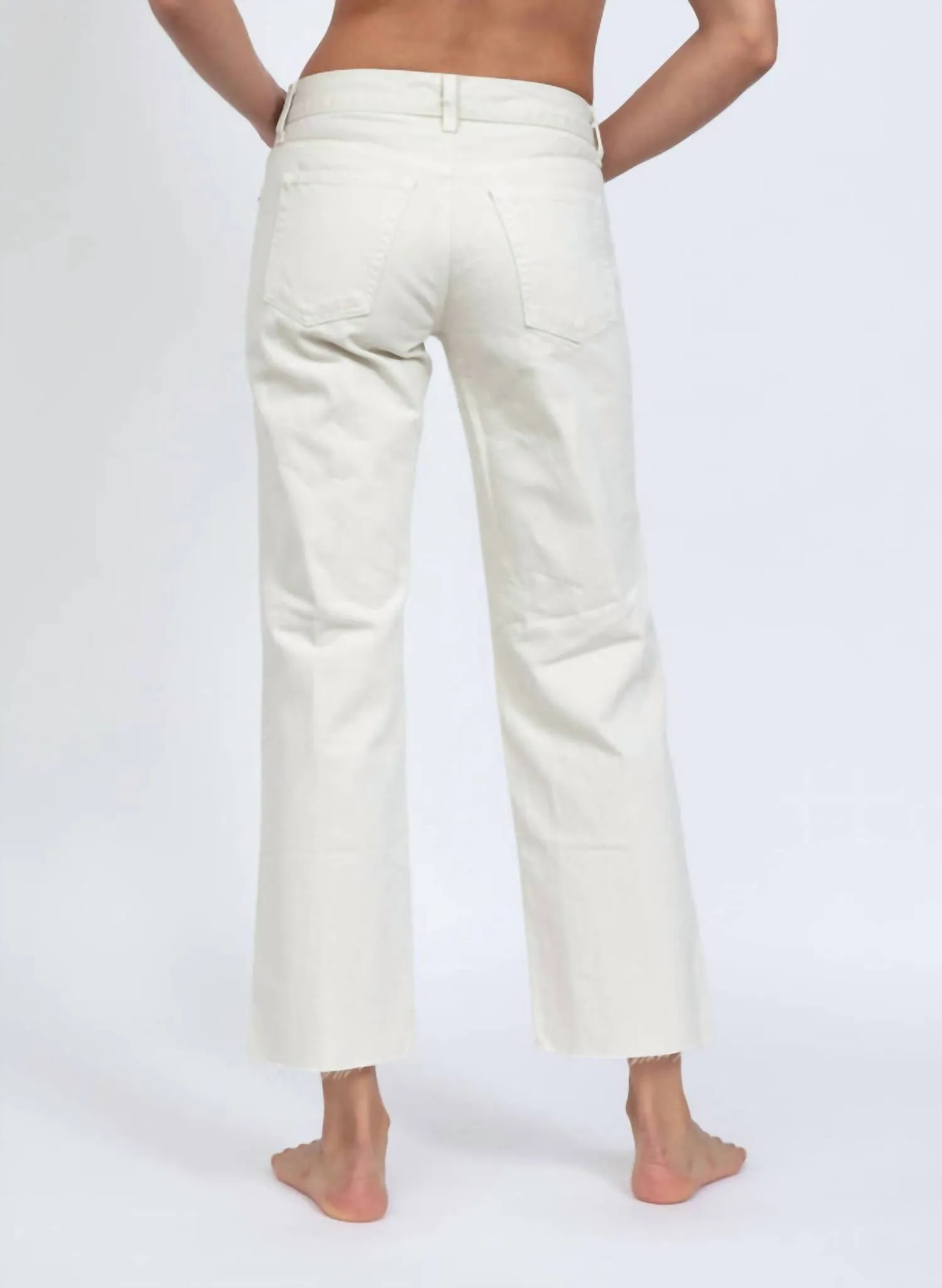 Low Rise Straight Leg Jeans In Sand