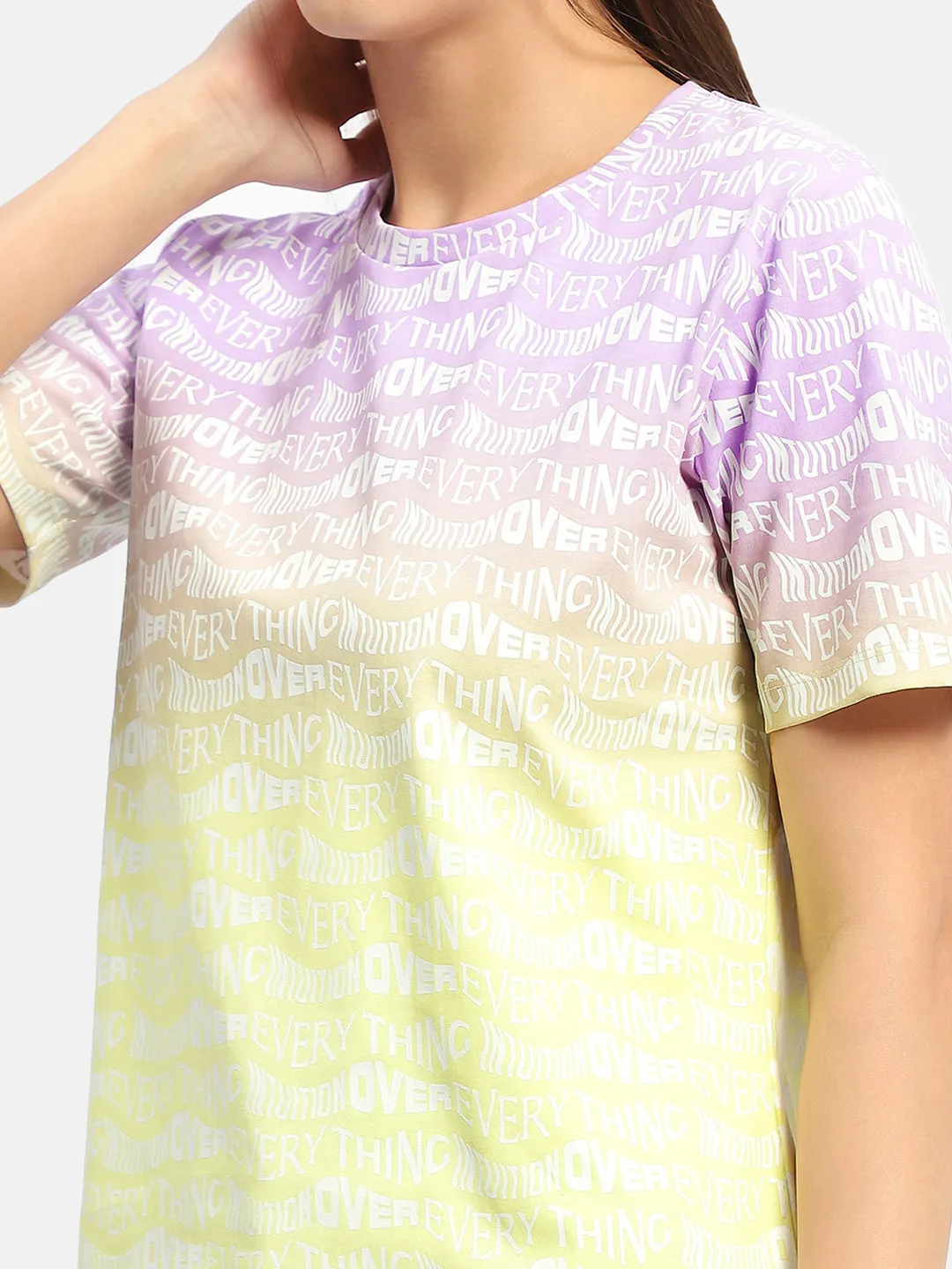 Madame Typography Purple Ombre Effect T-Shirt