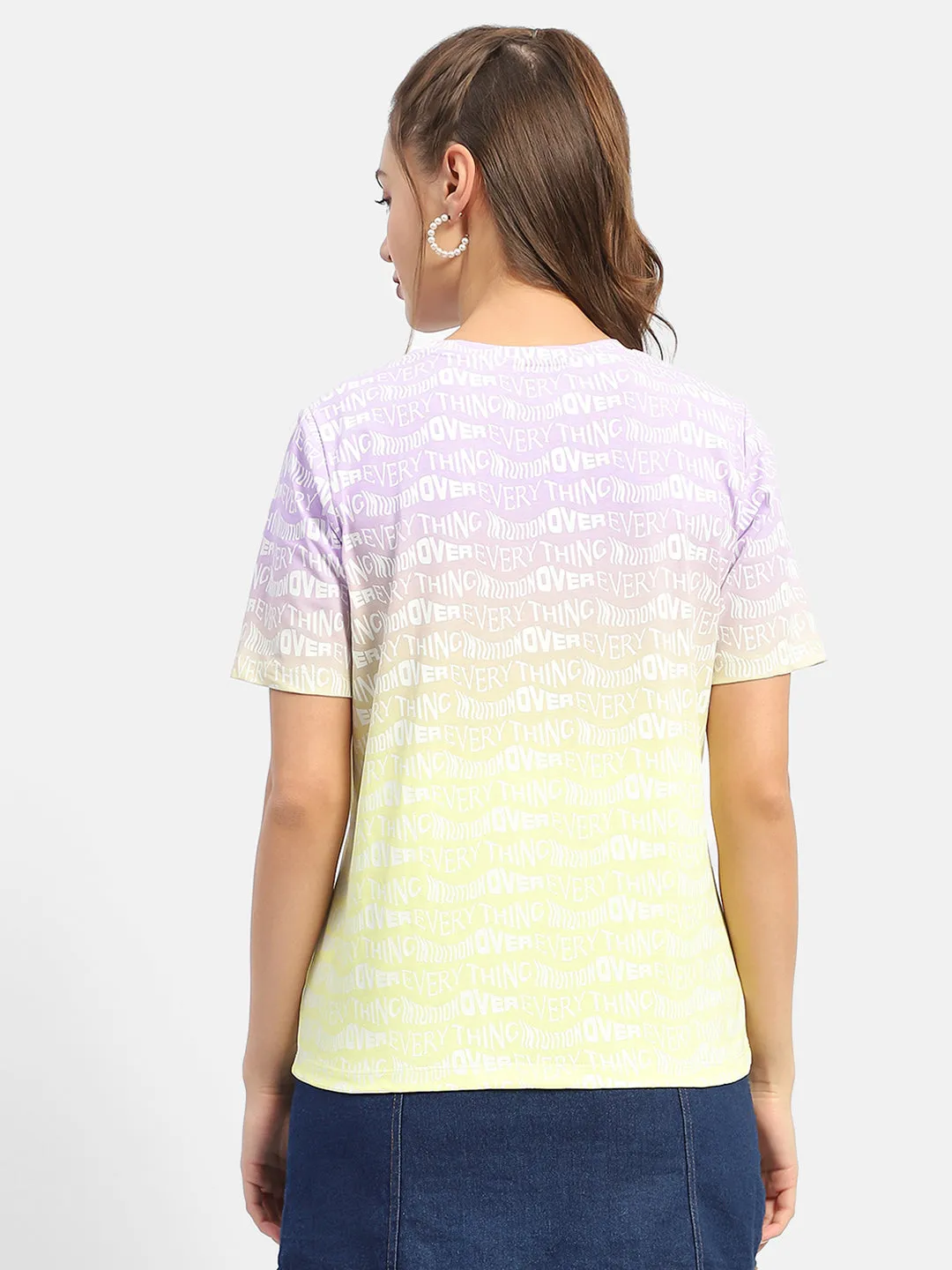 Madame Typography Purple Ombre Effect T-Shirt