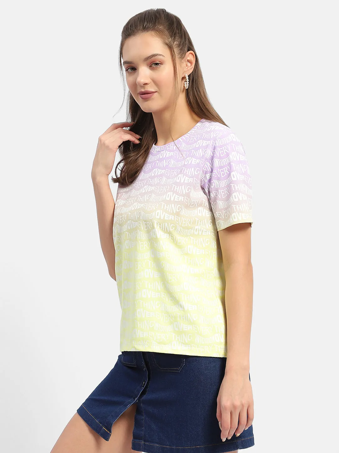 Madame Typography Purple Ombre Effect T-Shirt