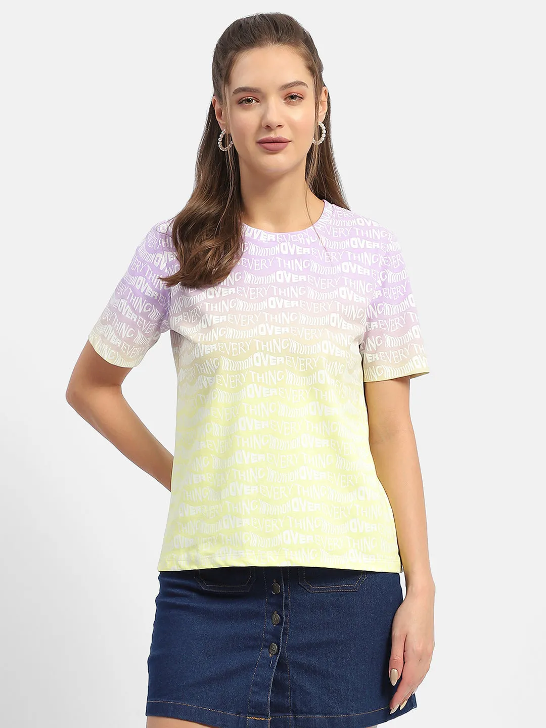 Madame Typography Purple Ombre Effect T-Shirt