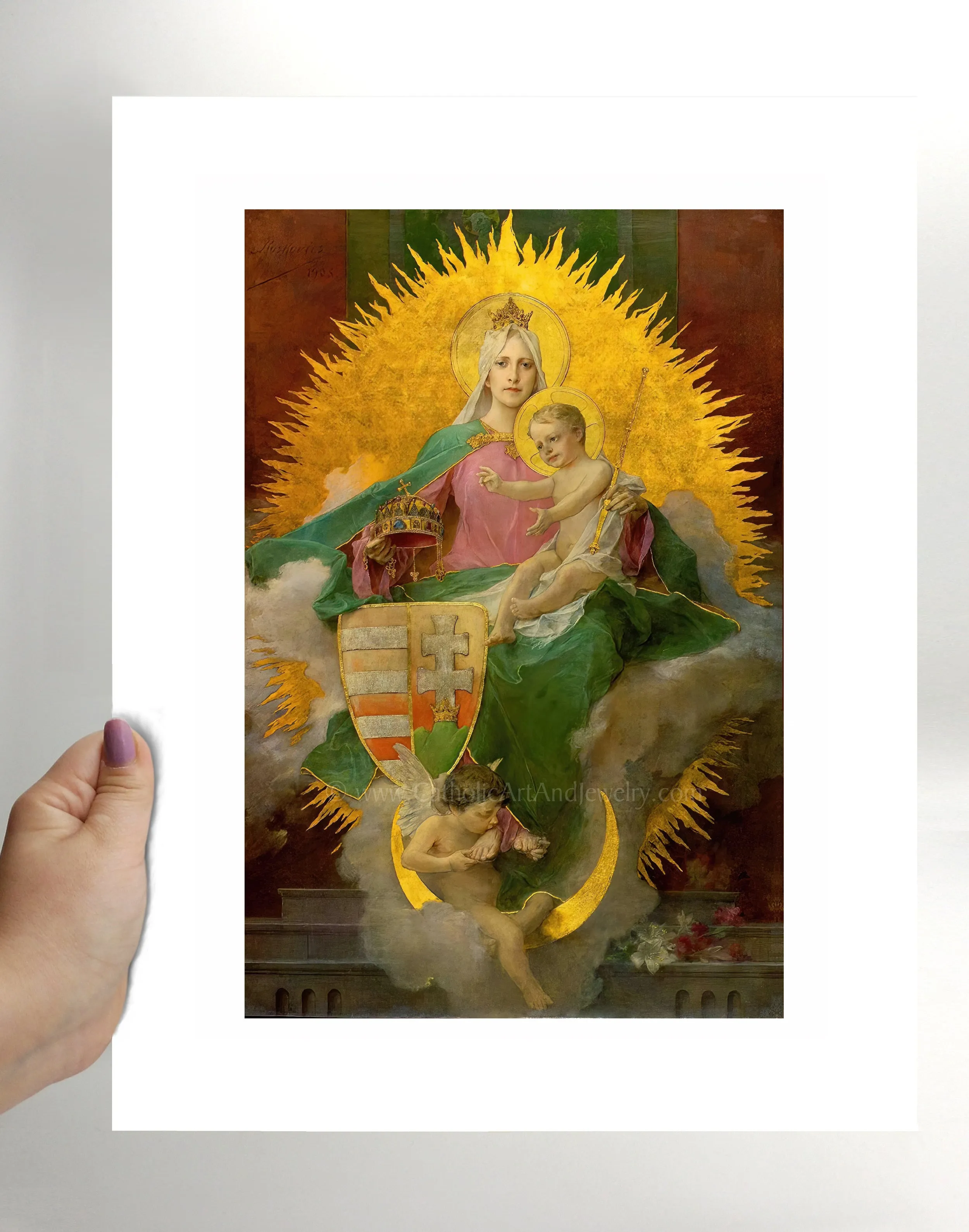 Magna Domina Hungarorum – Madonna and Child – 5 sizes – by Ignác Roskovics – Catholic Art Print