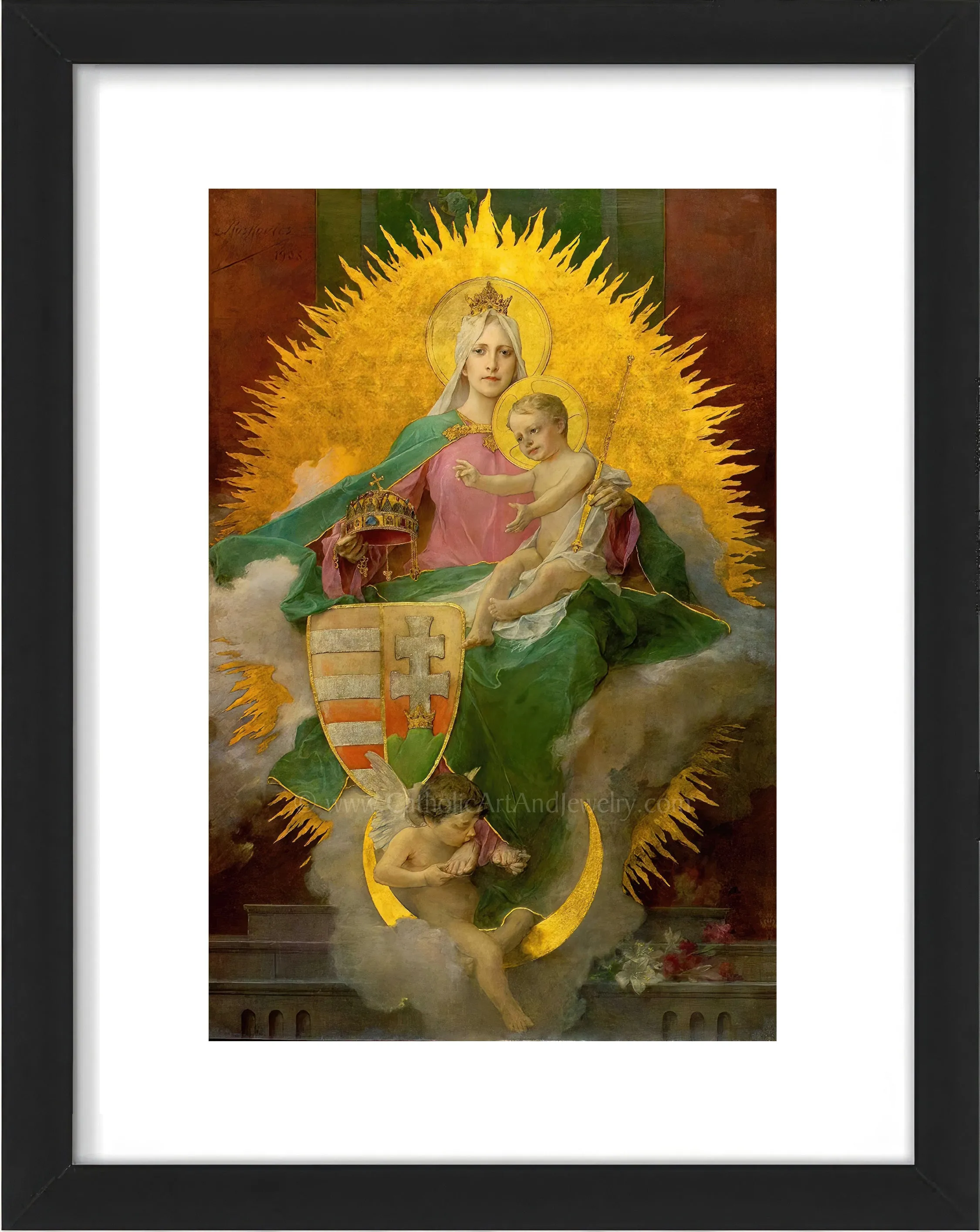 Magna Domina Hungarorum – Madonna and Child – 5 sizes – by Ignác Roskovics – Catholic Art Print