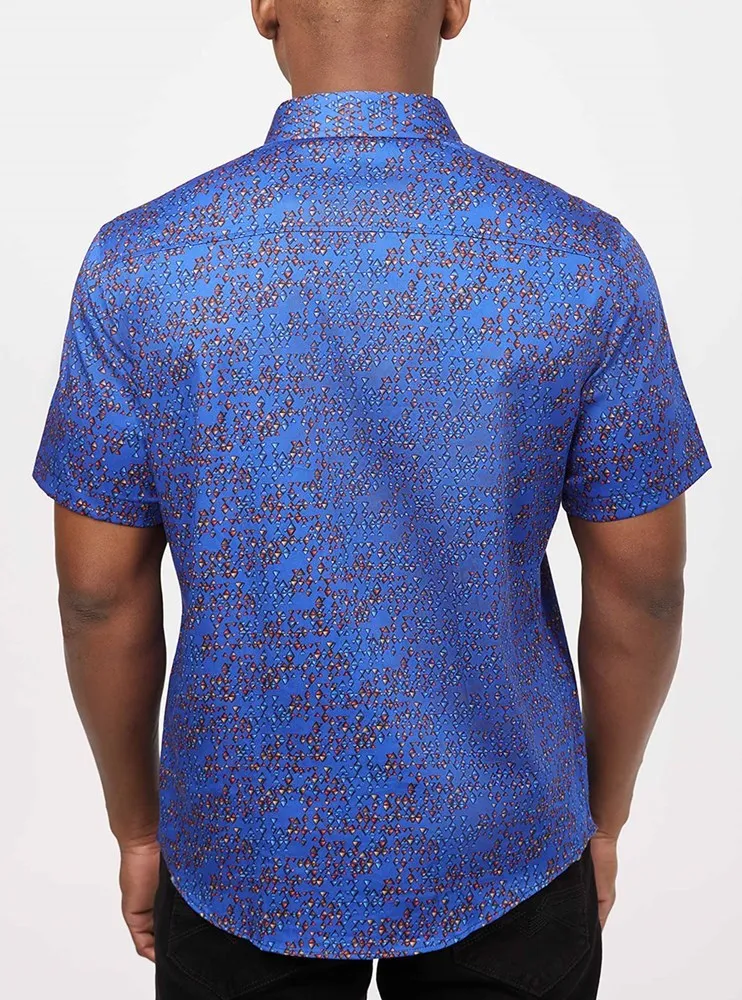 Men's casual short sleeve stretch shirt