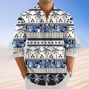 Men's Ethnic Pattern Button Casual Vacation Long Sleeve Shirt