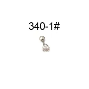 Mini Colored Loving Heart Zircon Fine Rod Stud Earrings