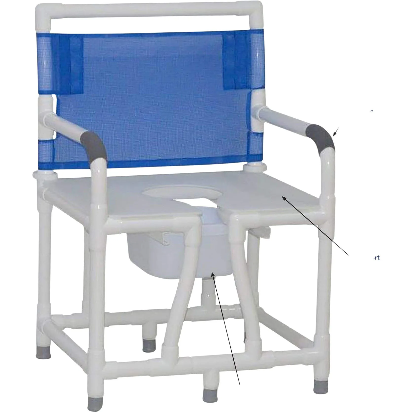 Model 124-C10 Bariatric Bedside Commode - Fixed Arms