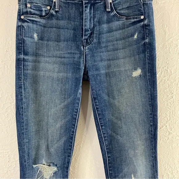 Mother The Looker Crop Distressed Jeans in Gypsy